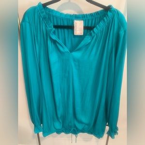 Dolan mixed fabric top